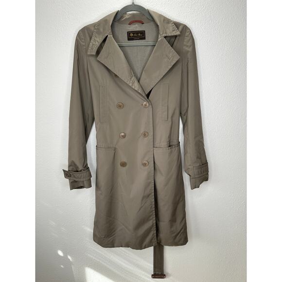 Loro Piana Storm System Khaki Button Front Belted Trench Coat 38 / 6 - Picture 2 of 13